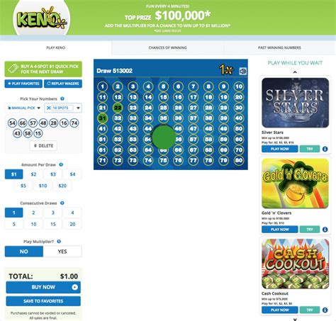 Keno Online Kentucky Lottery.